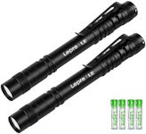 LE LED Pocket Pen Light Flashlight, Small, Mini, Stylus Pen Light with Clip, Perfect Flashlights for Inspection, Work, Repair, Pack of 2
