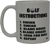 Rogue River Tactical Best Funny Golf Coffee Mug Golf Instructions Novelty Cup Joke Great Gag Gift Idea For Office Work Adult Humor Employee Boss Golfers