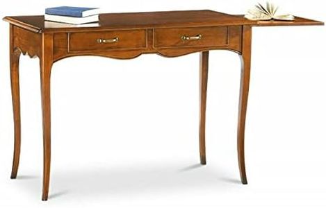 Mar.c.a. Design -Scrivania Scrittoio Classico In Arte Povera, Tinta Noce Scuro cm 105x55x78H