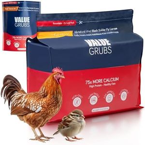 Value Grubs Better Than Dried Black Soldier Fly Larvae for Chickens - 10 lbs Non-GMO - 75X More Calcium Than Meal Worms - Poultry Feed Molting Supplement - Farm Raised High Protein - Resealable Bag