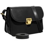 Women PU Leather Shoulder Bag Cross Body Bag Small Square Handbags Purse Flap with Lock Closure, with 2 Shoulder Straps (Black)