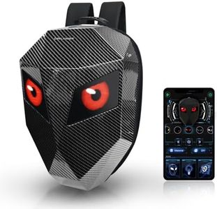 Crelander LED Knight Backpack,Motorcycle Helmet Bag Hard Shell Laptop Bag DIY Dynamic Pixel Storage Bag for Riding Travelling,Carbon Fiber Design