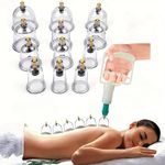 click2shop Premium Cupping Therapy Kit with Pump 12-Piece Hijama Set for Full Body Massage, Pain Relaxation for Body, Pain Relief Vaccum Cups, Chinese Therapy Cupping for Physiotherapy