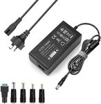 19V 2.1A AC DC Power Supply Adapter with 5pcs Plug Charger for 19Volt 500mA 600mA 800mA 900mA 1000mA 1500mA 2000mA Speakers Monitor, 9ft Power Cable