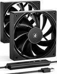 upHere gaming U3UK2 Dual 120mm USB Fan, DC 5V Quiet USB Computer Fan, 4 Adjustable Speed, Dual Ball Bearing 1600RPM USB Cooling Fan for Receiver DVR PS5 Xbox Computer Cabinet Cooling