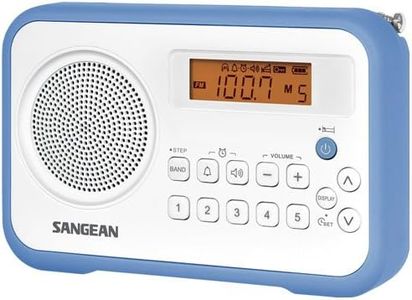 Sangean PRD18 AM/FM Portable Radio, White/Blue