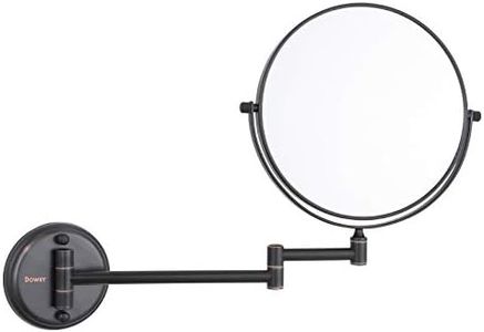 DOWRY Wall Mounted Magnifying Makeup Mirror with 10x Magnification, Oil Rubbed Bronze, 8 Inch Double-Sided Swivel Makeup Mirror Wall, 12 Inch Extension