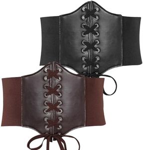 WCDSFL Corset Mujer Negro 2 pieza cinturon mujer，Cinturones Corset de Vestir para Mujer,Corse negro，Cinturón Elástico de Corsé, Pirata Mujer Cinturón Retro Corset
