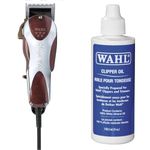 Wahl Professional 5 Star Magic Clip (Corded) - Model 56166 & Professional Clipper Oil #53315 Lubricates Blades, 118.3 ml (Pack of 1)