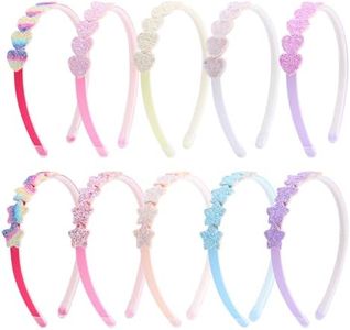 Nenjindz 10 Pezzi 2,5 cm Cerchietti Bambina, Cerchietti per Capelli Bambina Paillette Stella Cuore Fasce Per Capelli Con Stella Con Paillettes per Festa Compleanno