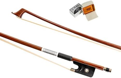 MI&VI CB-530 Classic Cello Bow (Size 3/4) with Bow Soft Bag and Rosin for Bow Hairs Included - Ebony Frog - Well Balanced - Light Weight - Real Mongolian Horse Hair (Cello 3/4) - MIVI Music