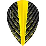 Harrows Quantum Dart Flights - 100 Micron - Pear - 3D Effect - 5 Sets (15) (Yellow)