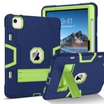 DOMAVER Case for iPad Air 11 inch M2 2024,iPad Air 6th 11" 2024/ 5th 10.9" 2022/4th 10.9" 2020 Generation Case Shockproof Silicone and PC Full-Body Rugged Kickstand Protective Case Kids,Blue/Green