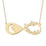 UMAGICBOX Personalized Infinity Necklace Love To The Moon And Back Emgraved Crescent Cross Anchor Feet Footprint Dog Paw Constellation Gift Ideas for New Mom Women Couples Friendship Daughter