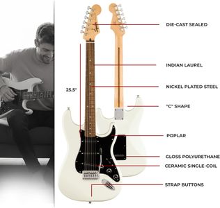 Squier Sonic Stratocaster Electric Guitar – Arctic White
