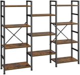 SUPERJARE Triple 4 Tier Bookshelf, 