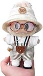 Doll clothes suitable for 15cm and 17cm Doll (dolls not included), cute dress sets, including shoes + cups + hats + jumpsuits + white T-shirts, and cute-style suits for 15/17cm dolls.