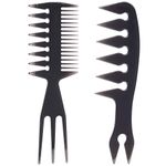 2 PCS Hair Comb Styling Set Barber Hairstylist Accessories,Professional Shaping & Wet Pick Barber Brush Tools, Anti-Static Hair Brush for Men Boys