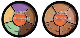 INSIGHT Cosmetics Pro Acne Prone Cream Full Coverage Concealer Palette (Full Coverage Concealer) & Cosmetics Pro Full Coverage Concealer Palette - Corrector, 15G Natural Finish, Pack Of 1