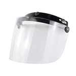 Jesse Windproof 3-Snap Visor Lens Shield for Motorcycle Helmets Flip Up Down Open Face for Anti-Glare Safety Lens