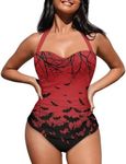 ELEDIZI Gothic Bat Swimsuits for Wo