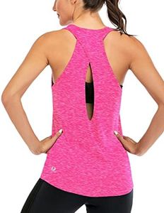 ICTIVE Womens Cross Backless Workout Tops for Women Racerback Tank Tops Open Back Running Tank Tops Muscle Tank Yoga Shirts Workout Tank Tops for Women Yoga Tops Active Tanks Rose XXL