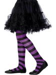 Smiffys Tights, Purple & Black Age 6-12, Children's Tights and Petticoats Fancy Dress, Acessories Dress Up Accessories