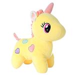 Babique Unicorn Teddy Bear Plush Soft Toy Cute Kids Birthday Animal Baby Boys/Girls (25 Cm, Yellow)