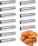 FantasyDay Non-Stick Cream Horn Molds Stainless Steel, 4.92 inch Large Size Cannoli Tubes Kit Pack of 12 Baking Cones Pastry Roll Horn Croissant Mold - Christmas Anniversary Free Standing Cone Shape