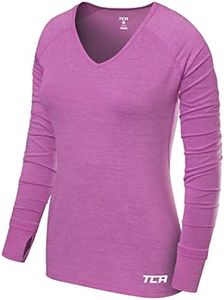 TCA Women’s Elle Long Sleeve V-Neck Running Top - French Lilac, Small