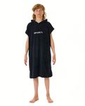 RIP CURL Junior Brand Hooded Towel Changing Robe Poncho or Changing Robe Towel for Beach Watersports & Surfing - Black