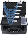 HDLNKAK 0-6 inch Outer Diameter Micrometer Set, 6-Piece high-Precision Micrometer Tool Set, Equipped with 0.0001 inch Scale and Tungsten Carbide tip, Comes with a Sturdy Portable Carrying case.