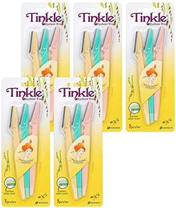 DORCO TINKLE EYEBROW RAZOR, 5 PACKS (15 RAZORS) | DERMAPLANING RAZOR TOOL | HOLIDAY STOCKING STUFFERS