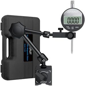 AUTOUTLET Digital Dial Indicator with Magnetic Base, Long Arm 0-1" with Professional Dial Gauge 0.0005",Inch/Metric Conversion for Lathe and Milling Machine Alignment