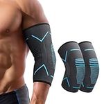 Molsdon Elbow Support for Men Women, 2 Pack Elbow Brace Compression Sleeves Support for Tennis Elbow, Golfers Elbow, Tendonitis, Weightlifting, Gym, Arthritis, Joint Pain Relief