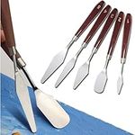 5 Pcs Palette Knife Set,Pallet Knife Painting Tools,Oil Painting Mixing Scraper,Stainless Steel Spatula Palette Knife Painting Mixing,Professional Painting Tools for Artists