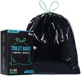 TRIPTIPS Portable Toilet Bags, 40 Count, 8 Gallon Capacity, Drawstring Design, No-Leakage Guarantee, Odor-Free, Universal Fit, Convenient for Camping, Traveling, Backpacking