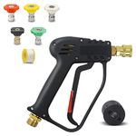 Fai Top 4000PSI High Pressure Washer Gun with M22 14MM Hose Connector, Nilfisk/Bosh Quick Connector, Car Wash Gun Panel Gun for Car Cleaning