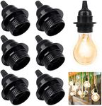 LuluDa 7 PCS E27 Lamp Holder Vintage E27 Bulb Holder External Thread E27 Light Socket Holder DIY Pendant Light Fitting Socket Suitable for Edison Bulbs Black Rated 4A 250V