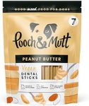 Pooch & Mutt - Training Dog Dental Sticks, Peanut Butter Flavour Dog Dental Chew, 1 pack of 7 sticks