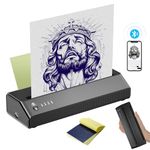 Tattoo Stencil Printer Bluetooth, Blackbudda Tattoo Printer Machine with 10 Pcs Tattoo Transfer Paper, Tattoo Printer Kit for Tattoo Artists, Compatible with Smartphone & Pc