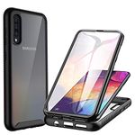 CENHUFO for Samsung Galaxy A50/A50S/A30S Case, Built-in Screen Protector Military Grade Shockproof Clear Cover 360° Full Body Protective Rugged Phone Case for Samsung A50/A50S/A30S-Black/Clear