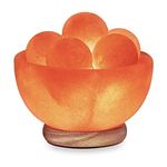 Himalayan Glow Bowl Massage Ball Salt lamp with Wooden Base and Dimmer Switch by WBM