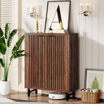 Tribesigns 6-Tier Shoe Cabinet with Shutter Doors, Modern Freestanding Shoe Organizer Cabinet with Adjustable Shelves, Large Wooden Shoe Storage Cabinet t for Entryway, Hallway, (Walnut)