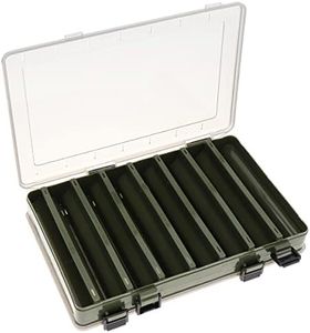 OriGlam Double Sided 14 Compartments Fishing Tackle Boxes Fishing Lure Box Organizer, Fishing Bait Tackle Storage Case, Container Box for Jewelry Beads Earring Hook (Green)