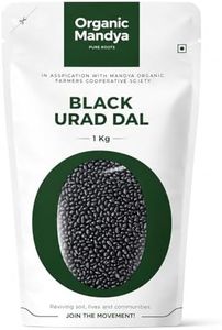 Organic Mandya Black Lentils (Black Urad Dal), Gluten-Free, Non-GMO, Plant-Based Protein, 2.2 lb (1 kg)