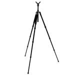 HUNTPAL 3-in-1 Hunting Tripod Stand Shooting Stick Gun Rifle Rest with Height Adjustment Center Column & Detachable Leg, 17"-61" Aluminum Shooting Monopod Bipod Tripod Support with 2 V Yoke Heads