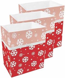 Clean Cubes 13 Gallon Disposable Trash Cans (3-Pack). Reusable Garbage and Recycling Bins for Parties, Events, and More (Snowflake - 18" Tall x 14" Wide 10" Deep)