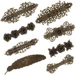 Baring 8 Pcs Vintage Metal Hair Barrettes, Vintage Bronze Hair Clips, Retro French Barrette, Women Hair Clips Retro for Women Girls Gift