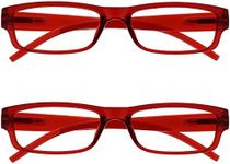 The Reading Glasses Company Red Lightweight Comfortable Readers Value 2 Pack Mens Womens RR32-Z +2.00